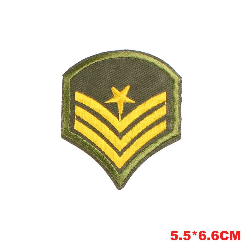 Personality Military Rank Patch Sticker Iron on Clothes DIY Medal Heat Transfer Applique Embroidered Cloth Fabric Patches Badge