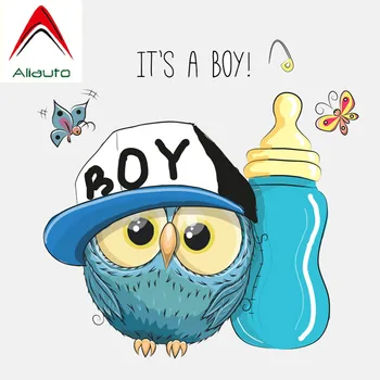 

Aliauto Car Sticker Cute Boy Owl Baby Accessories PVC Decal for Smart Bmw Hyundai I40 Volkswagen Polo Golf ,15cm*15cm