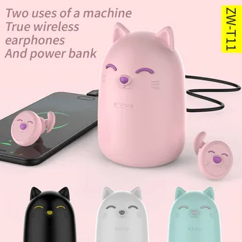 

Intelligent Cat Shaped TWS Wireless Bluetooth Earphones Stereo Earbud Headset with Charger for Girls for iphone xiaomi