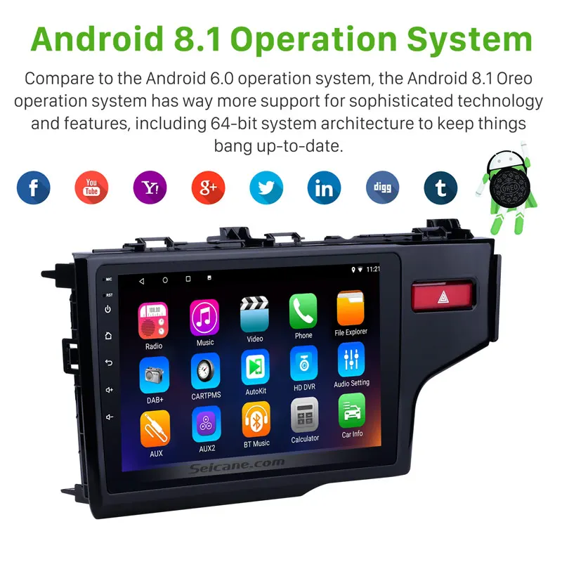 Perfect Seicane 2Din Android 9.0 HD 10.1" Car Auto Radio GPS Navi Multimedia Player Touchscreen Head Unit For HONDA JAZZ/FIT 2014 2015 2 Perfect Seicane 2Din Android 9.0 HD 10.1" Car Auto Radio GPS Navi Multimedia Player Touchscreen Head Unit For HONDA JAZZ/FIT 2014 2015 2