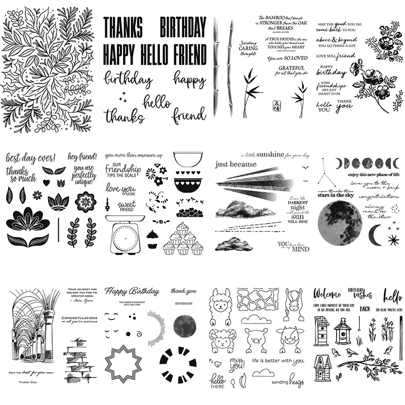 Big Wishes Blooms Path Places Sunshine Measure of Love Natural TexturesTransparent Clear Stamp For Scrapbooking Craft Card 20A