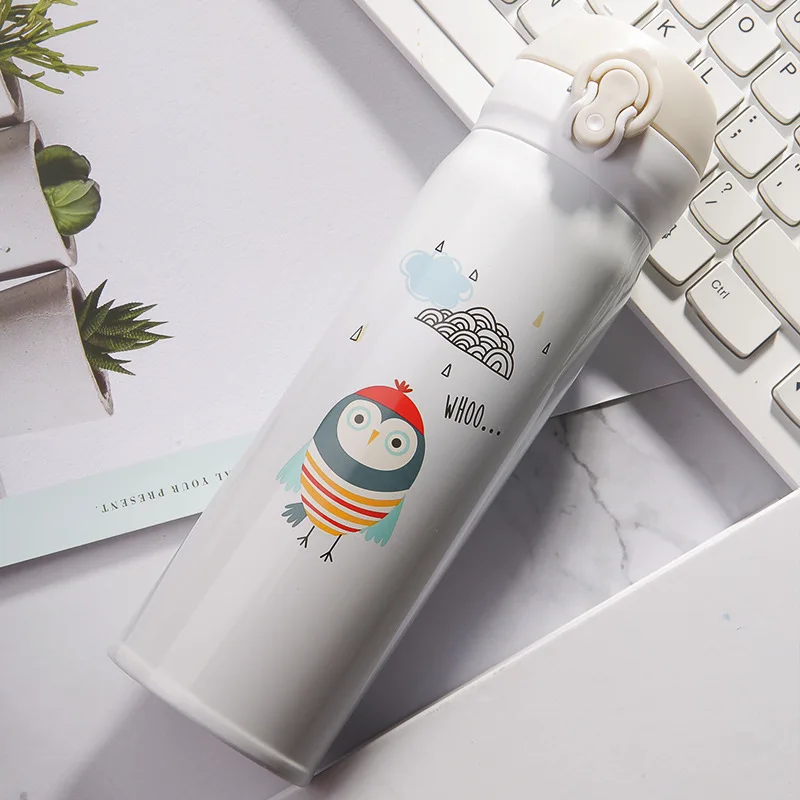 Вакуумная колба в форме Совы из мультфильма, термос, бутылки для воды 350/500 мл, 304 термос из нержавеющей стали, стакан, чашки, чайная кружка, Термокружка
