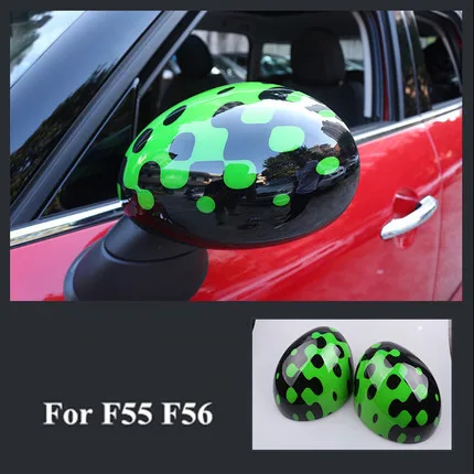 Одна пара зеркал заднего вида, декоративная раковина, чехол для Mini Cooper JCW F56 F55, аксессуары для стайлинга автомобилей, зеркальная крышка - Цвет: Оранжевый