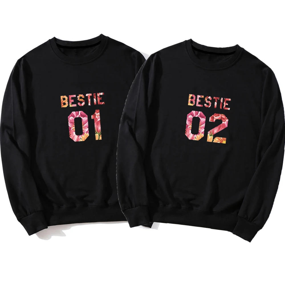Хипстерские женские толстовки с капюшоном лучшего друга BFF Sister Gift 01 02