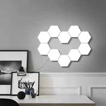 

Touch Sensitive Lighting Hexagonal Lamps PC 12/16/22W Bedroom Honeycom Lamp Modular 100-240V White Modern Creative Quantum Lamp