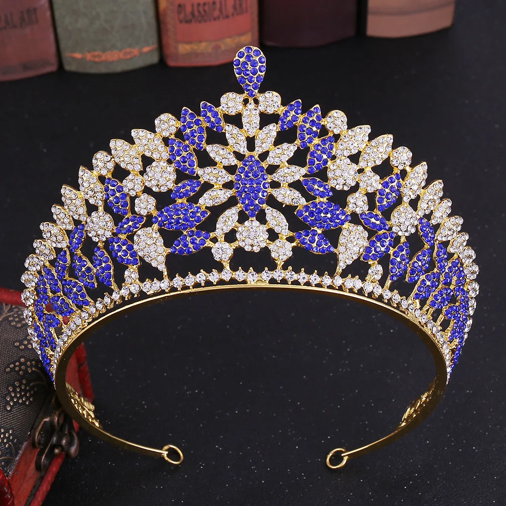 

KMVEXO Vintage Luxury Crystal Tiaras Rhinestone Crowns For Bridal Wedding Hair Accessory Diadem Headdress Fashion Hair Jewelry