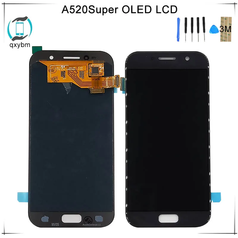 Супер OLED 5 2 &quotдля SAMSUNG Galaxy A5 2017 A520 A520F ЖК-дисплей кодирующий преобразователь
