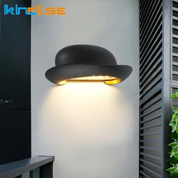 

Outdoor Wall Lamp Creative Hat Waterproof For Corridor Porch Bedroom Wall Lamp Villa Hotel Balcony LED Wall Lighting Decoration