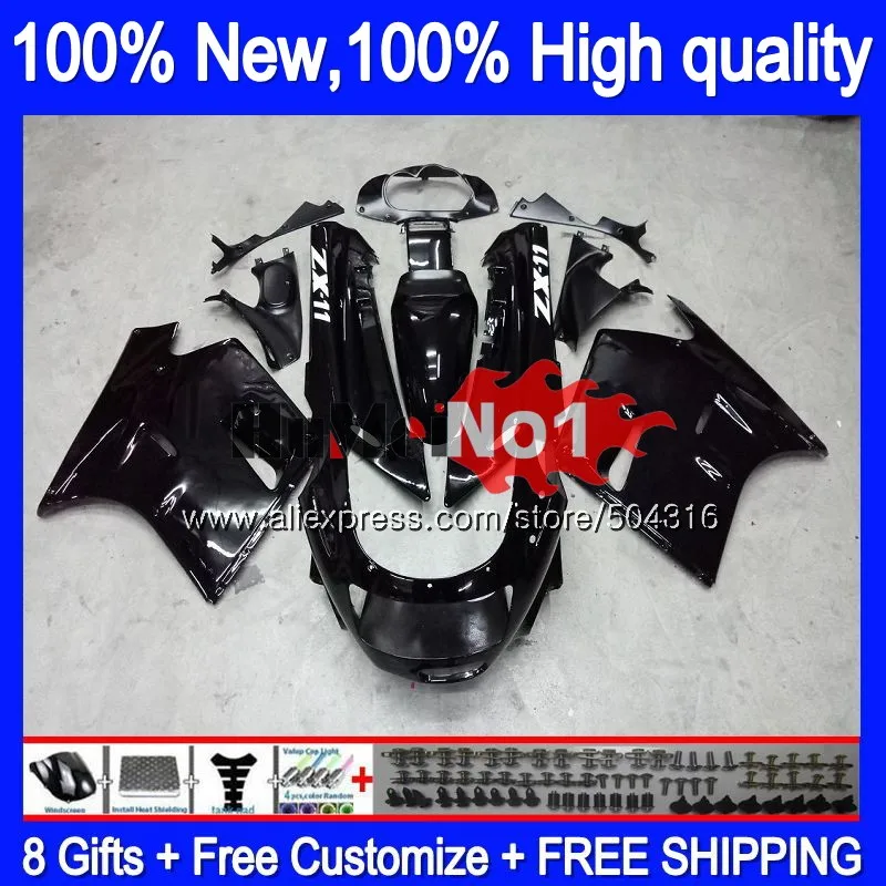 ZX 11R для KAWASAKI ZZR 1100 ZX11R 90 91 92 93 54MC. 1 глянцевый черный 11 ZZR1100 ZX11 R 1990 1991 1992
