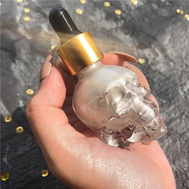 

New Halloween Face Shimmer Highlighter Illuminator Makeup Silver Gold Shimmer Light Liquid Highlighter Makeup Glow Cosmetics 3 c