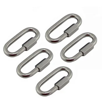 

5PCS Stainless Steel 304 5mm Quick Link Connector For Hiking Camping Hammock Hanging Steel Quick Link