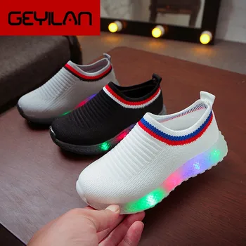 

Toddler Baby Shoes Fashion Sneakers For Children Girl Boys Star Luminous Child Casual Colorful Slip On Light Shoes Sneakers 2020