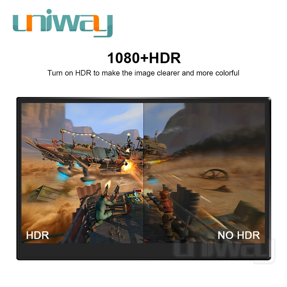 Тонкий портативный ЖК hd монитор Uniway 15 6 usb type c hdmi для ноутбука телефона xbox