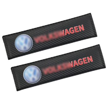

2Pcs Carbon Fiber Car Brand Safety Seat Belt Cover Car Shoulder protection Pad For volkswagen polo golf 3 4 5 6 7 b4 b5 b6 b7 b8