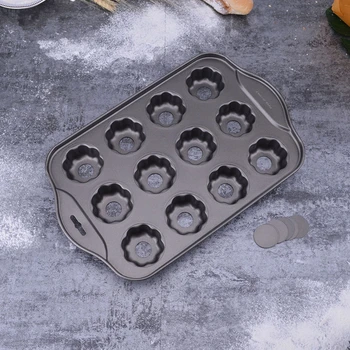 

High Quality Nonstick Mini Cheesecake Pan 12 cups Flower Shape Loaf Muffin Pan Drop Bottom Carbon Steel Cake Mold