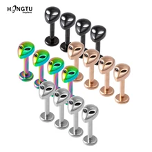 16 г инопланетяне Лабрет кольцо для губ из нержавеющей стали с внутренней резьбой ушной хрящ трагус спираль шпилька пирсинг для ушей женские украшения для тела