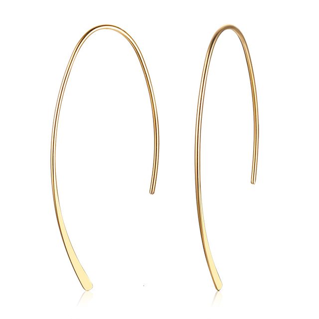 Geometric Hoop Earrings for Womens Girls Stainless Steel Minimalist Elegant Earings