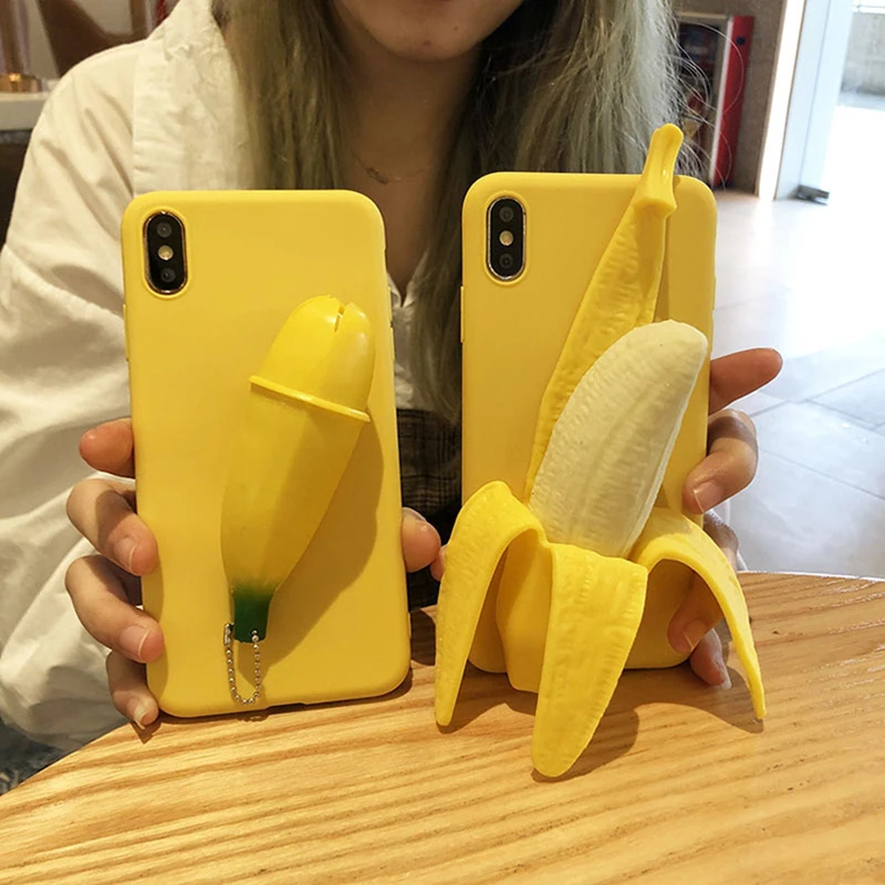 

Ainike 3D Squishy Cute Banana Cover For Huawei Honor 5X 8C 8Xmax Enjoy9s Play Note10 V9 V10 V20 Magic2 Nova5 Soft TPU Phone Case