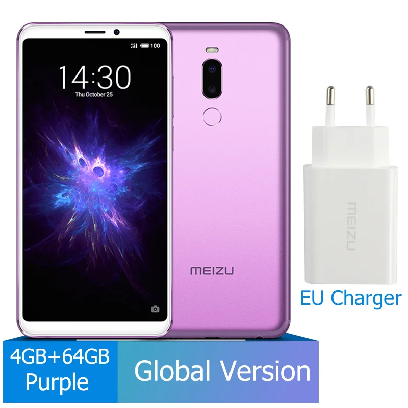 EU Charger Purple Meizu Note 8, 4 ГБ, 64 ГБ, глобальная версия, мобильный телефон Snapdragon 632, четыре ядра, Note8, смартфон, полностью металлический корпус, двойная камера заднего вида - Цвет: EU Charger Purple