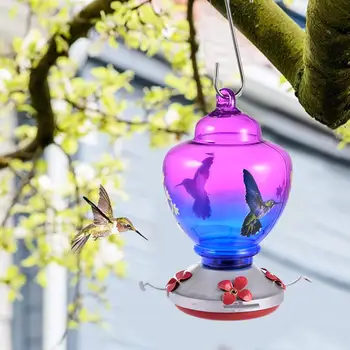 

Hummingbird Feeder Wide Mouth Waist Hummingbird Feeder Fill Nectar Patio For Outdoors Patio Hand Blown Glass Hummingbird Feeder