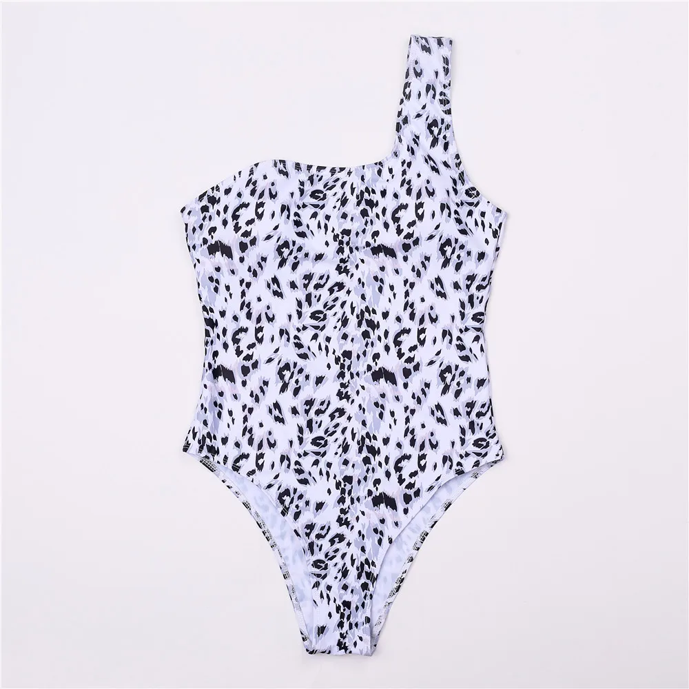 2020 New One-shoulder Leopard Print One-piece Bikini Swimsuit Explosion Models Sexy Female Swimwear