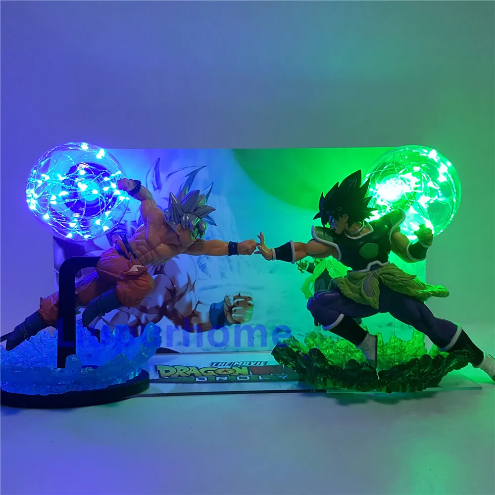 Настольная лампа Dragon Ball Z Broly VS Goku, светодиодная фигурка, ночные светильники, рождественский подарок, Broli Ultra Goku, освещение, Lampara DBZ, визуальный светодиод