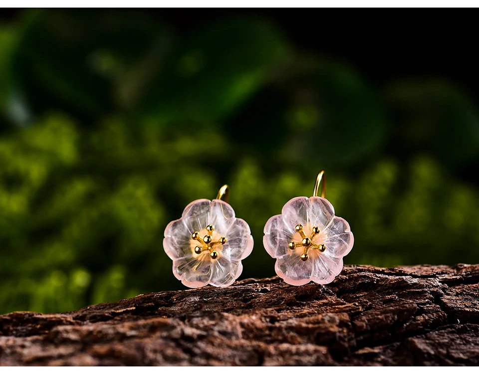 H25614494780c4cb98e59db44e31a4998w - Lotus Fun Real 925 Sterling Silver Earrings Handmade Designer Fine Jewelry Flower in the Rain Fashion Dangle Earrings for Women