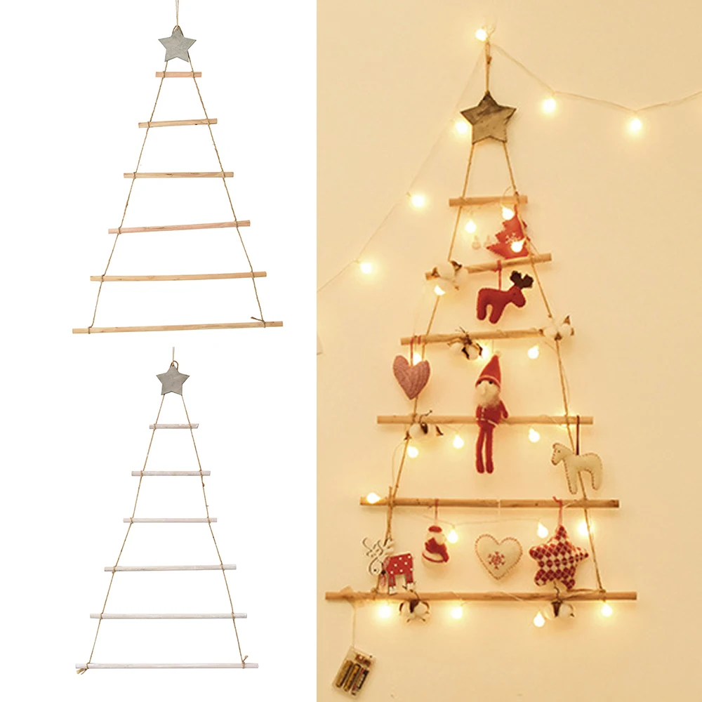 DIY Wooden Christmas Tree Nordic Style Artificial Fake Kids Gifts Ornaments Wall Hanging Decor For 2020 new Year | Дом и сад