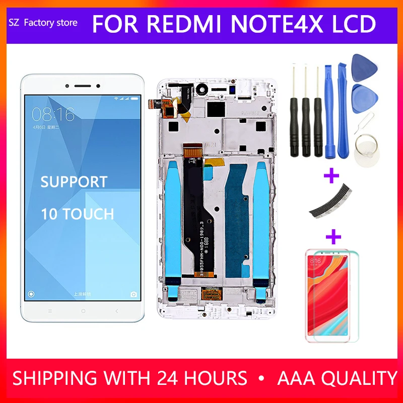 Goede Scherm Vervanging voor Xiaomi Redmi Note 4X Note4 Global Snapdragon 625 LCD Display Touch Screen Digitizer Frame Assembly Set