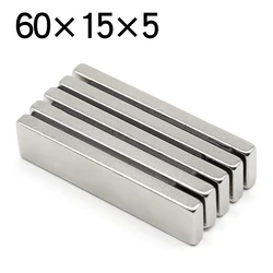 1/2/5 Pcs 60x15x5 Block NdFeB Neodymium Magnet N35 Super Powerful imanes Permanent Magnetic