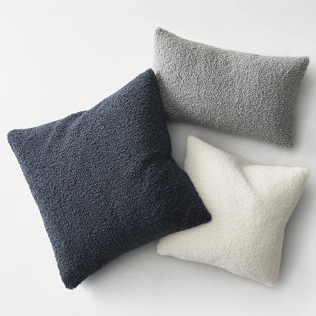 Nordic Home Plush Pillow Cushion Cover Boucle Fur White Cojines Decorative Pillows Throw Pillow Case velvet Soft Luxury Sofa 2