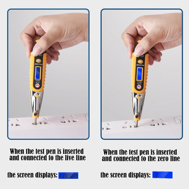 

DIDIHOU Electricity Detector Tester Pen AC Electric Voltage LCD Display and LED