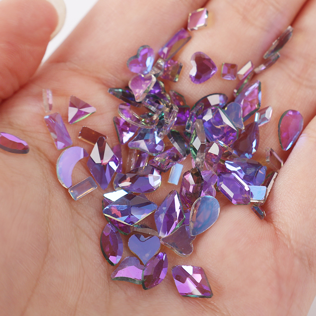 3D Rhinestones Nail Art Decoration Mix Size Bottom Raindrop Shape Diamond Jewelry Crystal Fashion Charm Nail Accessory