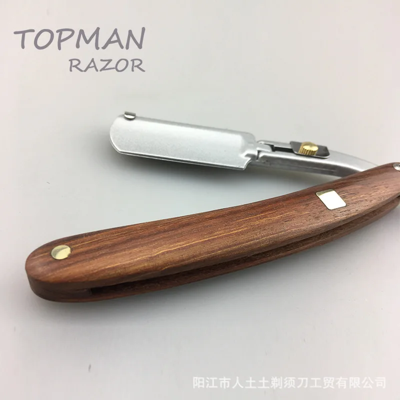Handle Razor Holder Blood Wooden Handle Razor Eyebrow Knife Holder Vintage Razor Shaving Knife G1106 2