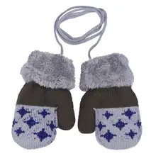 Детские теплые перчатки Kawaii для мальчиков и девочек, одноцветные зимние комбинированные варежки для новорожденных, варежки для детей, manoplas invierno#5