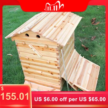 

Automatic Wooden Bees Box Wooden Bee Nest Beekeeping Equipment Beekeeper Tool for Bee Hive Supply German Warehouse Deliver