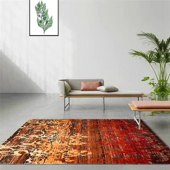 

Fashion Abstract American-Style Rug Red Yellow Pattern Bedroom Living Room Carpet Kitchen Bathroom Floor Mat Bed Blanket
