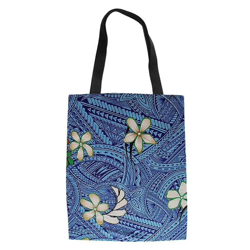 

Tonga Art Polynesian Design Large Canvas Tote Bag For Shopping Fashion Women Handbag For Custom Bolsas Ecologicas Reutilizables