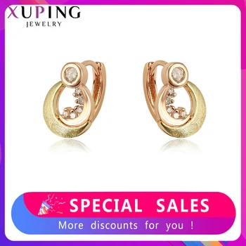 

Xuping Simplicity Multicolor Characteristical Moon Hoop Earrings New Arrival Delicate Jewelry for Woman Family Gift S136.7-97365