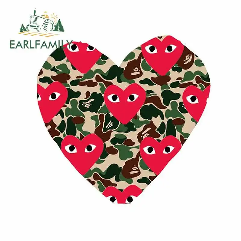EARLFAMILY 13 см х 12 7 игра CDG Love Heart Rei Kawakubo логотип машина бампер окно наклейки