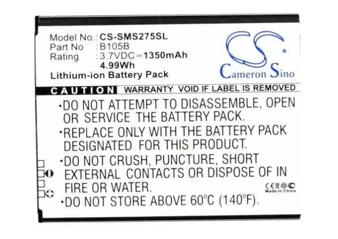 Cameron Sino 1350Mah Batteria Per Samsung Galaxy Ace 3 Lte Luce Garda Gt-I7275 Gt-S7275 Gt-S7275R Sgh-T399 B105Bc B105Be