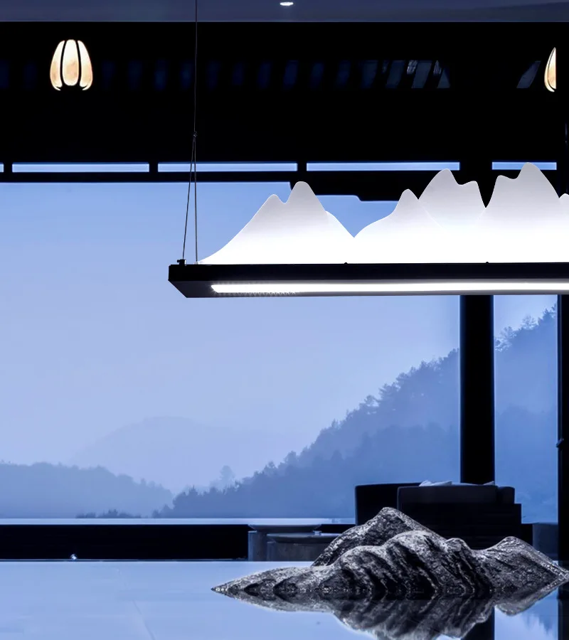 

New Chinese Style Creative Landscape Art Library Chandelier Designer Teahouse Restaurant Living Room Lights Engineering Decorati