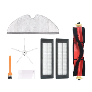 

Top Sale 1 Side Brush + 1 Roller Brush + 2 Filter Net + 1 Mop Cloths Pad for Xiaomi S6 S5 E35 E2 Robot Vacuum Cleaner Replacemen