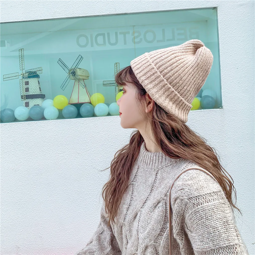 Простые зимние шапки унисекс gorros Mujer invierno для женщин головной убор теплая шапка с ушками для мужчин и женщин теплая шапка с ушками czapka zimowa#20