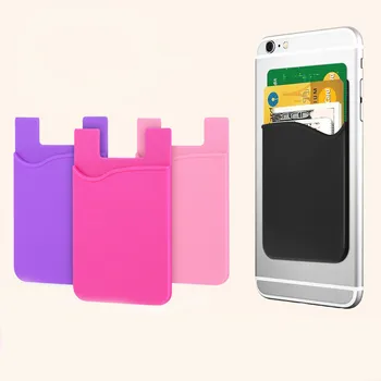 

3M Double Pocket Elastic Stretch Silicone Cell Phone ID Credit Card Holder Sticker Universal Wallet Case Card Holder