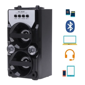 

MS-205BT Wireless Bluetooth Dual Speaker Stereo Bass Support USB AUX TF FM Radio