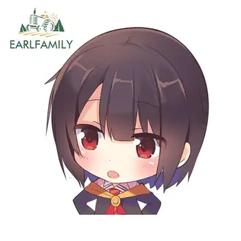 

EARLFAMILY 13cm x 11.6cm for KonoSuba DIY Motorcycle Stickers Scratch-proof Vinyl Car Wrap Waterproof VAN Decoration Decal