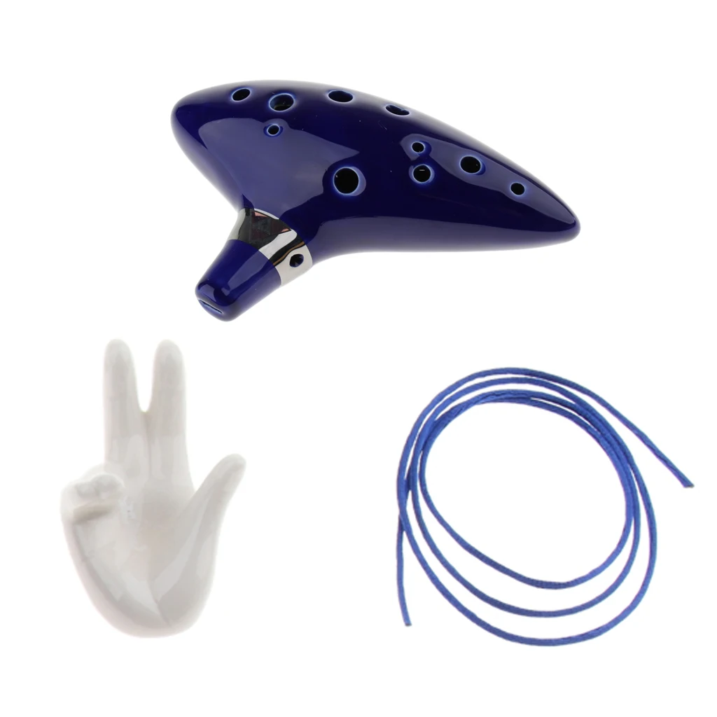 1 комплект темно-синий 12 отверстий AC флейта окарина Xun+ белый ocarina s подсвечник, декоративные изделия украшения