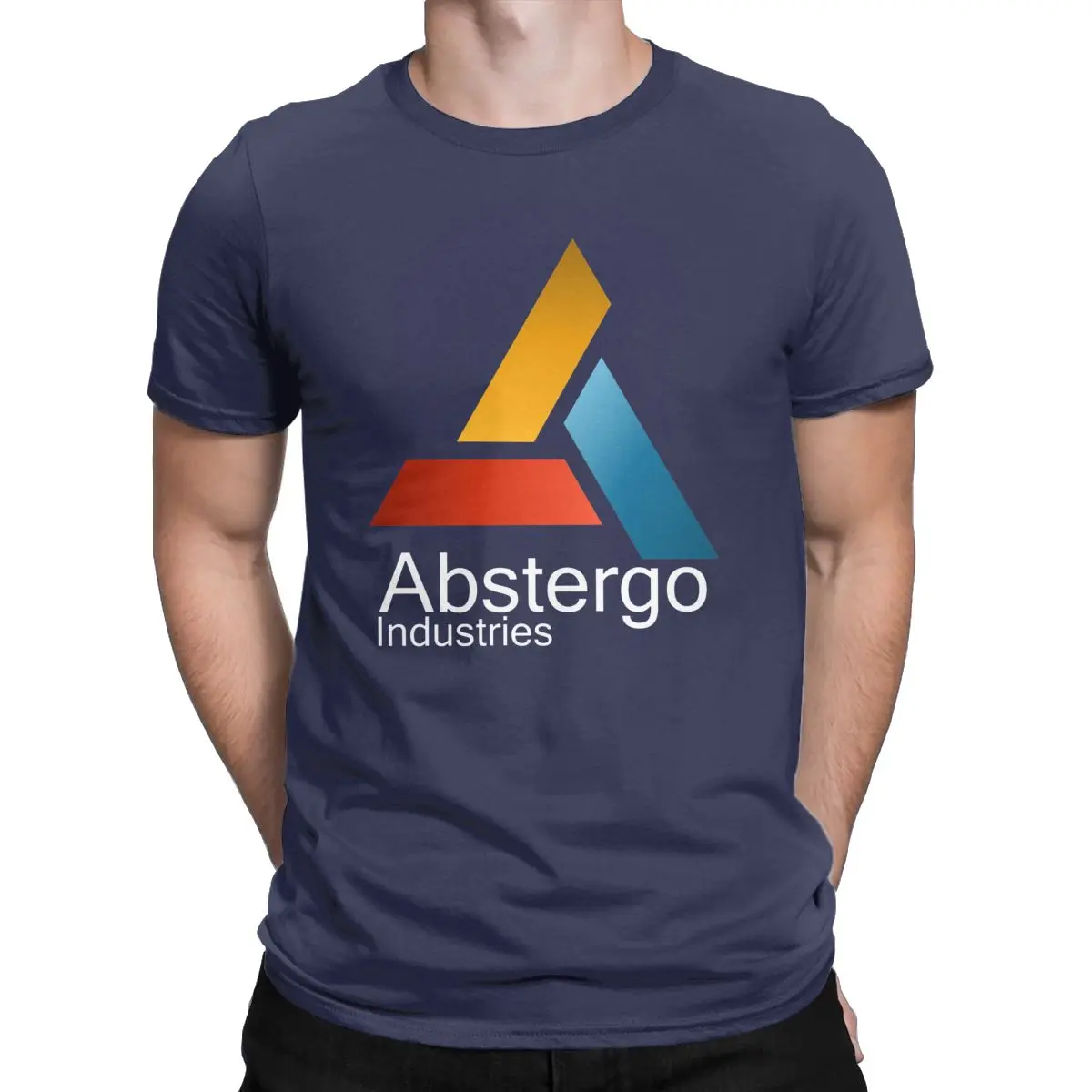 Мужская футболка Abstergo Industries, новинка, хлопковые футболки с коротким рукавом, Готическая игра Assassins Creed, футболка с круглым вырезом, одежда с принтом - Цвет: Тёмно-синий