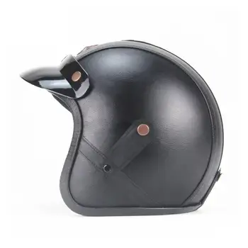 

Motorcycle German Half Face Helmet Chopper 3/4 leather helmet Scooter Half Helmet Skull Cap Hat Chopper Bobber Biker